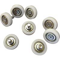 Ruedas con rodamiento M6 (8 unidades- 26 mm de diámetro- calidad industrial- para puertas correderas- vehículos- rosca…